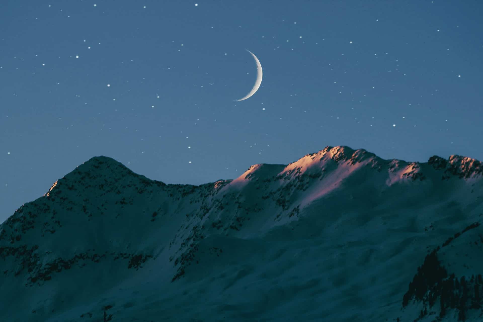 moon over mountains